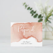 Carte Postale Faire-part Mariage de report en terre cuite (Debout devant)