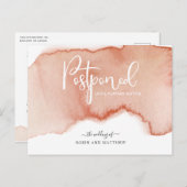 Carte Postale Faire-part Mariage de report en terre cuite (Devant / Derrière)