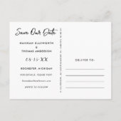 Carte Postale Faire-part Mariage de script brossé moderne photo Enregistrer (Dos)