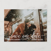 Carte Postale Faire-part Mariage de script de budget moderne ENREGISTRER NO (Devant)