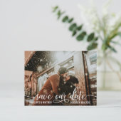 Carte Postale Faire-part Mariage de script de budget moderne ENREGISTRER NO (Debout devant)