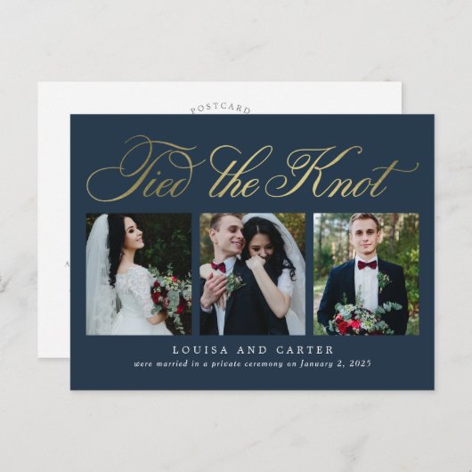 Carte Postale Faire-part Mariage de script luxueux (Devant / Derrière)