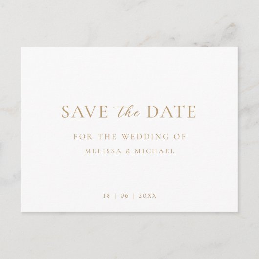 Carte Postale Faire-part Mariage De Script Minimal Non Photo Enregistrer La (Devant)