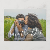 Carte Postale Faire-part Mariage de script moderne et élégant Photo Enregis (Devant)