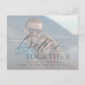 Carte Postale Faire-part Mariage de script moderne photo enregistrer la dat (Devant)
