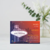 Carte Postale Faire-part Mariage de soirée à Las Vegas, Épargnez la date (Debout devant)