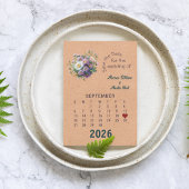 Carte Postale Faire-part Mariage de Style Calendrier Enregistrer la Date Se