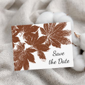 Carte Postale Faire-part Mariage de timbre de feuille d'automne Brown Enreg