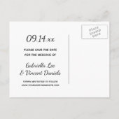 Carte Postale Faire-part Mariage de timbre de feuille d'automne Brown Enreg (Dos)