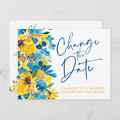 Carte Postale Faire-part Mariage de tournesol rustique changer la date (Devant / Derrière)