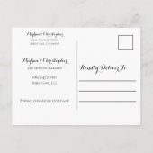 Carte Postale Faire-part Mariage de tournesol rustique en bois noir Enregis (Dos)