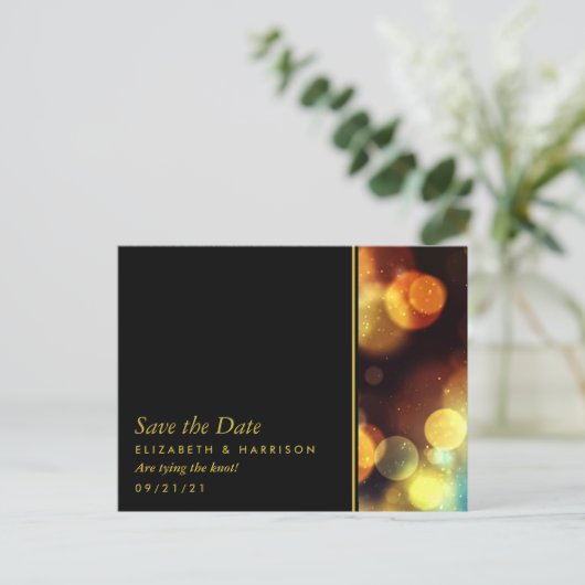 Carte Postale Faire-part Mariage de Twilight Bokeh Éclairage Enregistrer la (Debout devant)