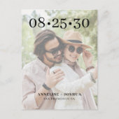 Carte Postale Faire-part Mariage de typographie moderne enregistrer la date (Devant)