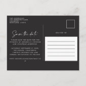 Carte Postale Faire-part Mariage de typographie noire décontracté moderne (Dos)