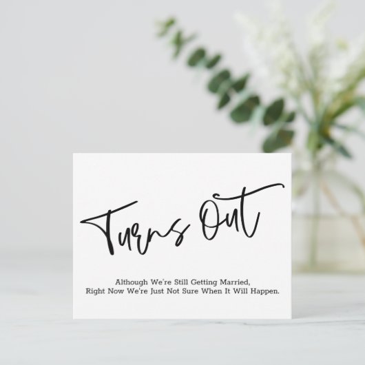 Carte Postale Faire-part Mariage Décontracté reporté simple (Debout devant)