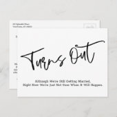 Carte Postale Faire-part Mariage Décontracté reporté simple (Devant / Derrière)