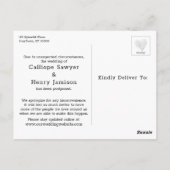 Carte Postale Faire-part Mariage Décontracté reporté simple (Dos)