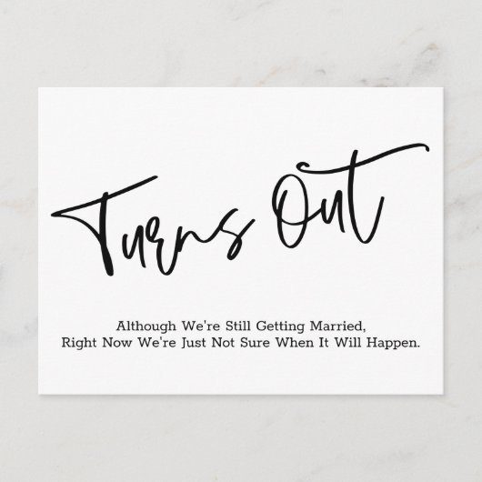 Carte Postale Faire-part Mariage Décontracté reporté simple (Devant)