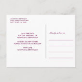 Carte Postale Faire-part Mariage d'éléphant violet à fleur indienne (Dos)