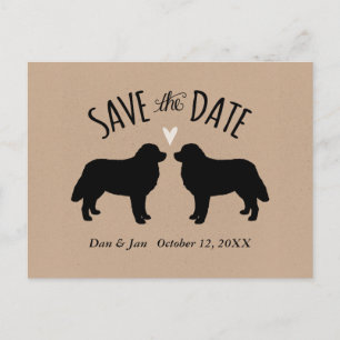 Carte Postale Faire-part Mariage des chiens de montagne bernois Enregistrer