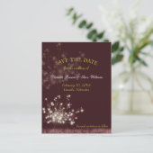 Carte Postale Faire-part Mariage des Dandelions Twilight Enregistrer la dat (Debout devant)