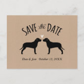 Carte Postale Faire-part Mariage des silhouettes Pit Bull Enregistrer la da (Devant)