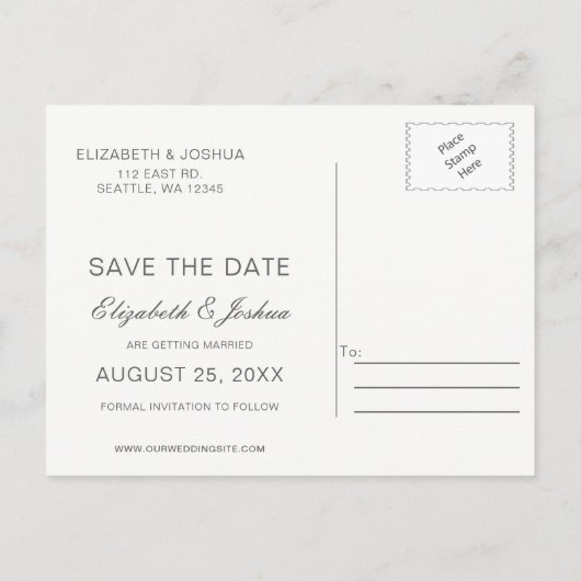 Carte Postale Faire-part Mariage des succulents sensationnels Enregistrer l (Dos)