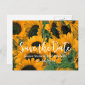 Carte Postale Faire-part Mariage des tournesols Enregistrer la date (Devant / Derrière)