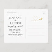 Carte Postale Faire-part Mariage Destination Cœur d'Avion Enregistrez la Da (Dos)