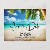 Carte Postale Faire-part Mariage Destination Plage Enregistrer La Date Anno (Devant)