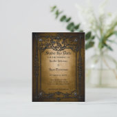 Carte Postale Faire-part Mariage d'halloween gothique enregistrer la date c (Debout devant)