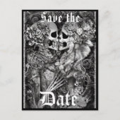 Carte Postale Faire-part Mariage d'Halloween gothique foncé Enregistrer la  (Devant)