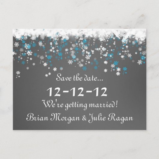 Carte Postale Faire-part mariage d'hiver (Devant)