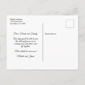 Carte Postale Faire-part Mariage d'hiver argent et violet, Enregistrez la d (Dos)