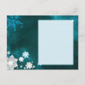 Carte Postale Faire-part Mariage d'hiver Blanc et Sarcelle, Enregistrez la (Dos)