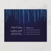 Carte Postale Faire-part Mariage d'hiver Elégant lumière bleue Enregistrer  (Dos)