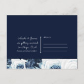 Carte Postale Faire-part Mariage d'hiver en argent bleu blanc Enregistrer l (Dos)