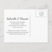 Carte Postale Faire-part Mariage d'hiver flocon de neige rose blanc Enregis (Dos)
