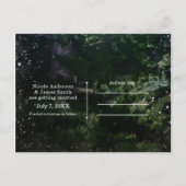 Carte Postale Faire-part Mariage d'hiver sous les pins et les lumières Enre (Dos)