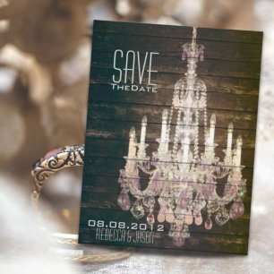 Carte Postale Faire-part Mariage du chandelier rustique en bois de grange e