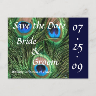 Carte Postale Faire-part Mariage du paon