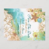 Carte Postale Faire-part Mariage du thème de plage "enregistrer la date" (Devant / Derrière)