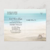 Carte Postale Faire-part Mariage Économisez La Date Été Plage Sablonneuse É (Dos)