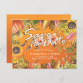 Carte Postale Faire-part Mariage Économisez La Date Feuilles D'érable D'aut (Devant / Derrière)