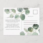 Carte Postale Faire-part Mariage élégant à écriture moderne (Dos)