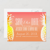 Carte Postale Faire-part Mariage élégant à l'ananas tropical Enregistrer la (Devant / Derrière)