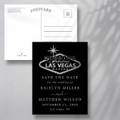 Carte Postale Faire-part Mariage élégant à Las Vegas, enregistrez la date