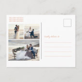 Carte Postale Faire-part Mariage élégant botanique Alisha Apricot (Dos)