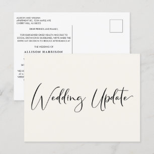 Carte Postale Faire-part Mariage Élégant Crème Élégant Réduit