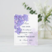 Carte Postale Faire-part Mariage Élégant de Succulentes à l'Aquarelle Viole (Debout devant)